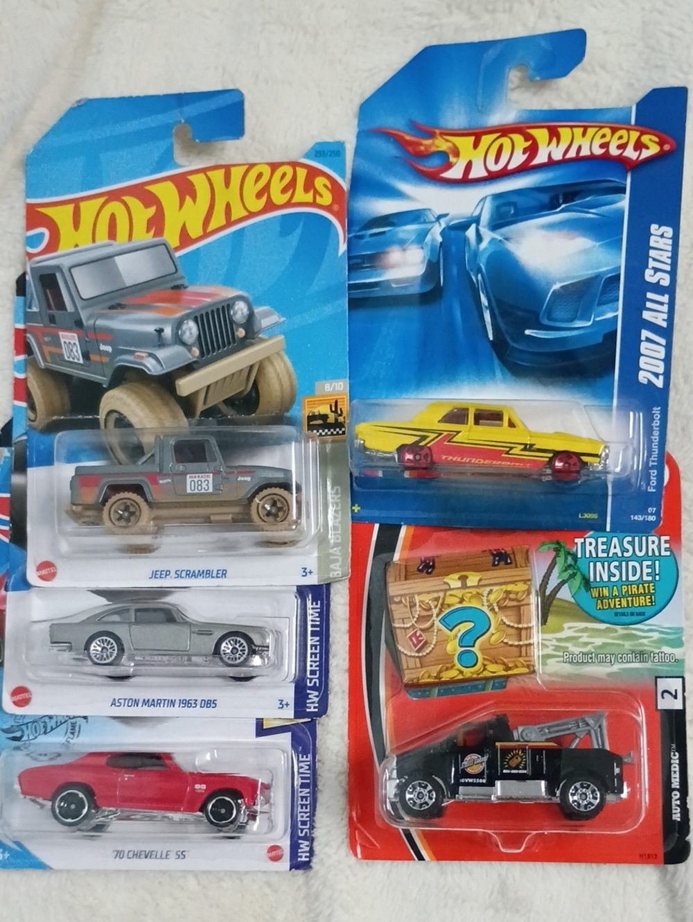 Hot Wheels Multi-Car Pack — Blue, Gray, Yellow, Red Toy Cars